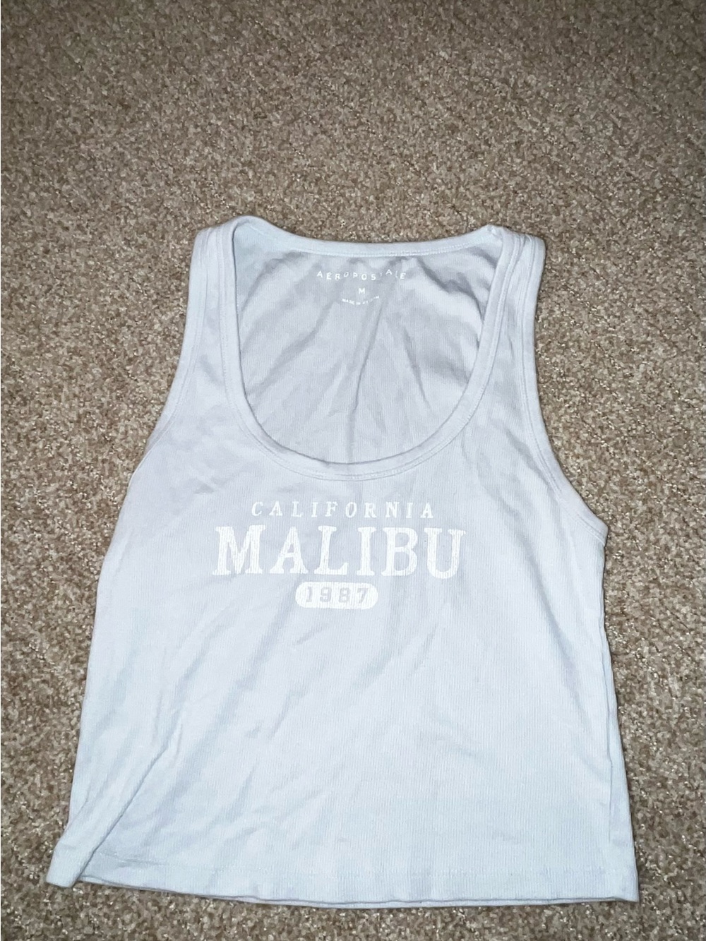 Aeropostale White California Malibu Graphic Tank